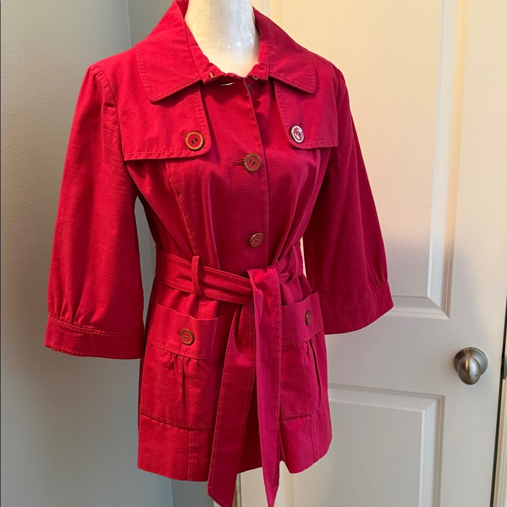 Beth Bowley Vibrant Pink Trench Coat